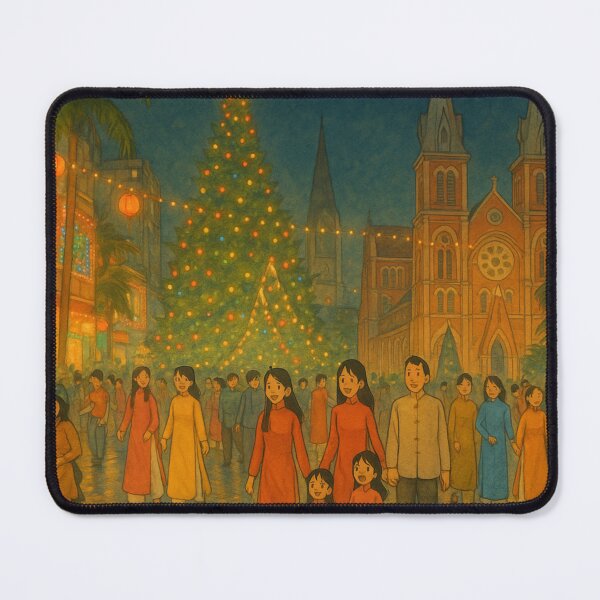 Item preview, Christmas in Saigon – Vietnamese Holiday Night Scene designed and sold by SaigonSoulArt91.