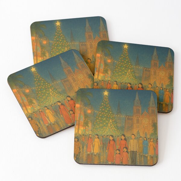 Item preview, Christmas in Saigon – Vietnamese Holiday Night Scene designed and sold by SaigonSoulArt91.