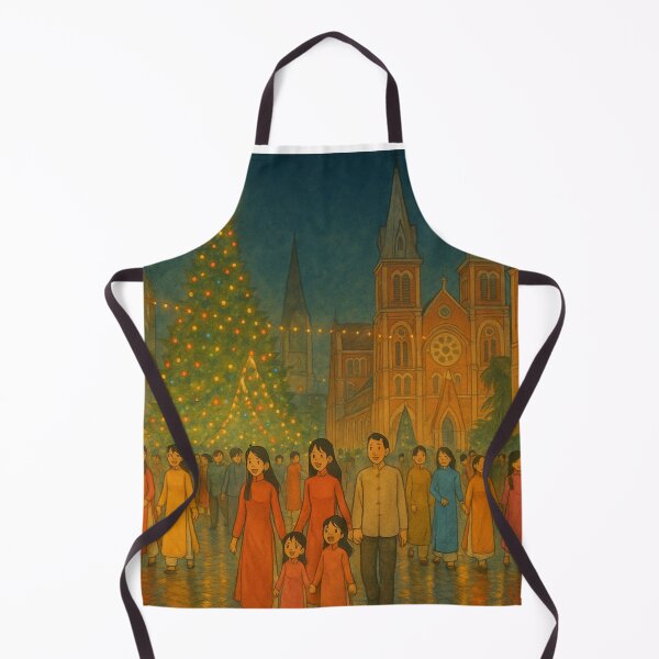 Item preview, Christmas in Saigon – Vietnamese Holiday Night Scene designed and sold by SaigonSoulArt91.