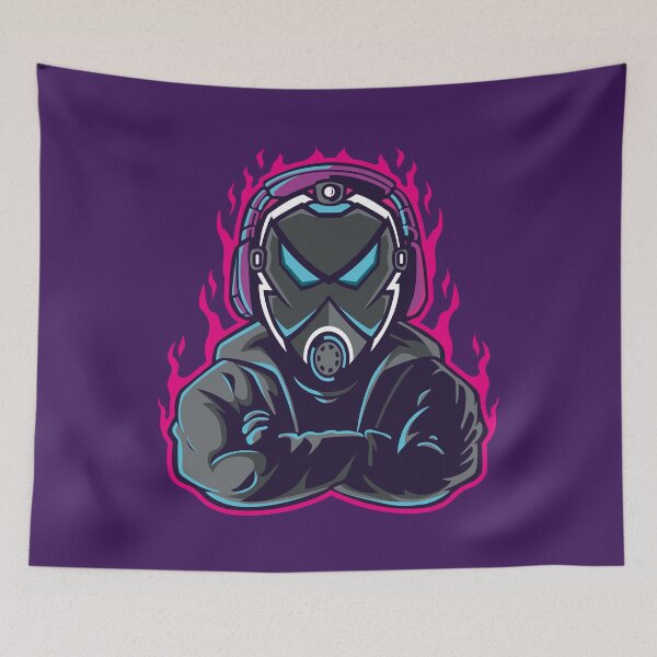 Item preview, Gas Mask Warrior Mascot Logo – Tactical Post-Apocalyptic Fighter designed and sold by MerlinWear.
