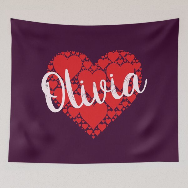 Item preview, Olivia Name Red Heart  designed and sold by Jeallan Designs.