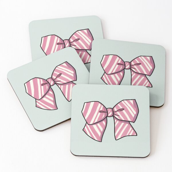 Item preview, Pink Candy Cane Bow on pale green designed and sold by Ellen Wilberg.