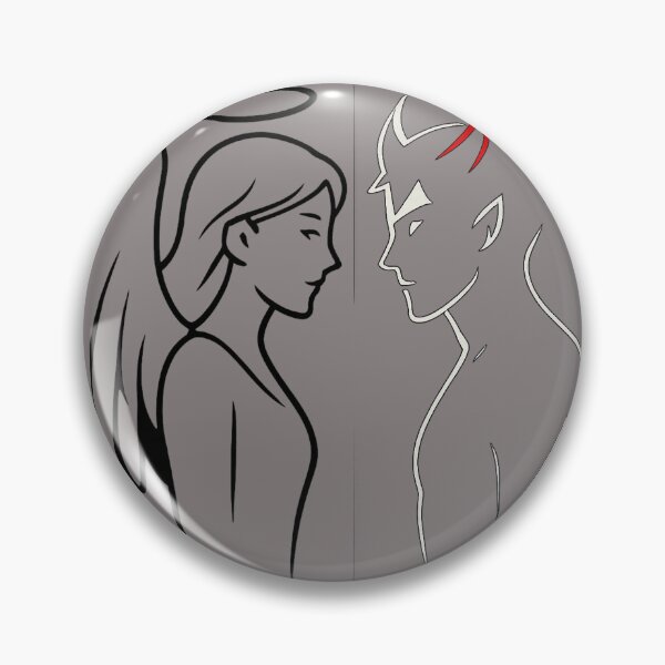 Item preview, Angel vs Demon Minimal Line Art – Light & Dark Aesthetic | Fantasy Silhouette Design for T-Shirts & Stickers designed and sold by zevorgue.