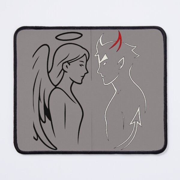 Item preview, Angel vs Demon Minimal Line Art – Light & Dark Aesthetic | Fantasy Silhouette Design for T-Shirts & Stickers designed and sold by zevorgue.