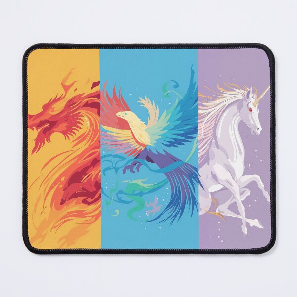 Item preview, Elemental Fantasy Dragon Phoenix Unicorn Art designed and sold by Prachodayat Artworks.