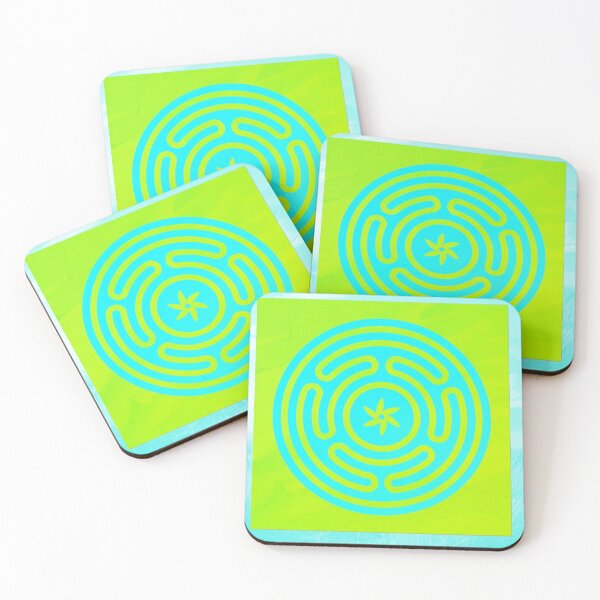Item preview, Hecate's Wheel Blue on Green  designed and sold by Kwandry.