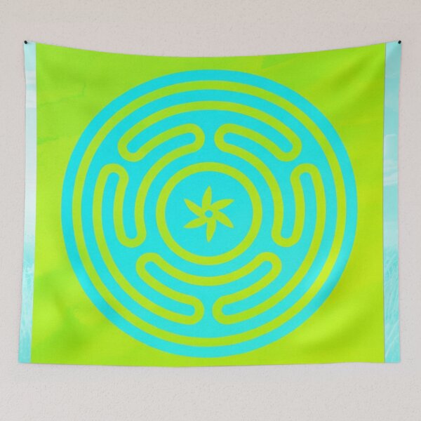 Item preview, Hecate's Wheel Blue on Green  designed and sold by Kwandry.