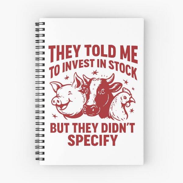 Item preview, They Told Me to Invest in Stock but They Didn’t Specify, Funny Farm Animal Joke designed and sold by CloudyPress.