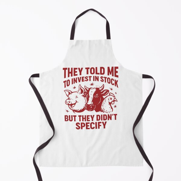 Item preview, They Told Me to Invest in Stock but They Didn’t Specify, Funny Farm Animal Joke designed and sold by CloudyPress.