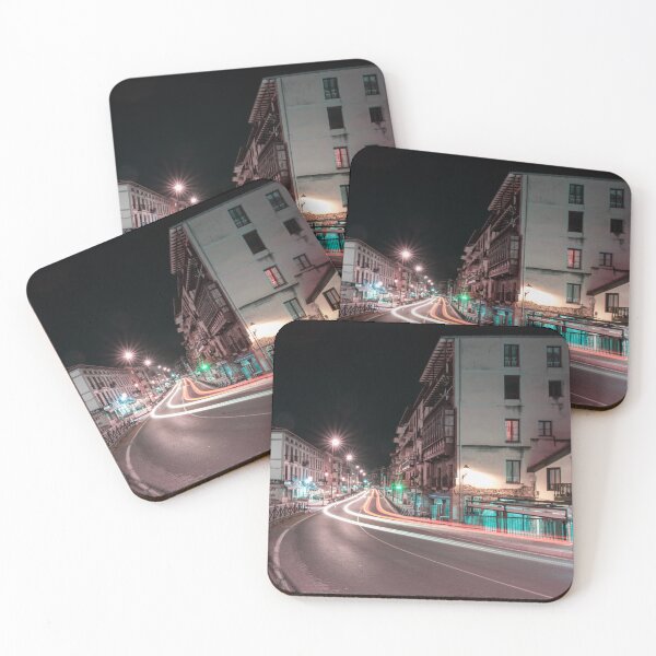 Item preview, San Vicente de la Barquera Night Lights - Main Street Long Exposure designed and sold by DavidBuitragoCobo.