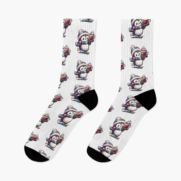 Item preview, Funny Penguin Skating with Hot Cocoa designed and sold by GREENZ0NE.