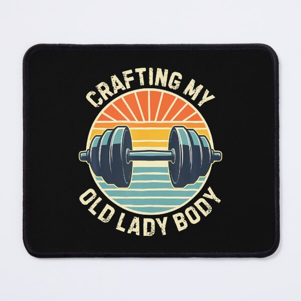 Item preview, Crafting My Old Lady Body Retro Weightlifting Gym designed and sold by AlyceLynne.