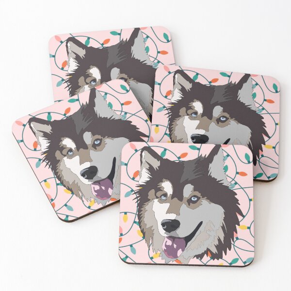 Item preview, Christmas pattern Husky designed and sold by LeahcarsArt.