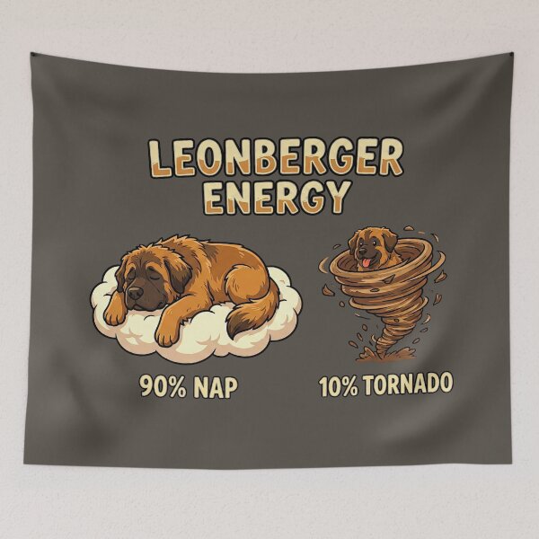 Item preview, Leonberger Energy – 90% Nap 10% Tornado Funny Dog Design designed and sold by EdgyEdgeArt.