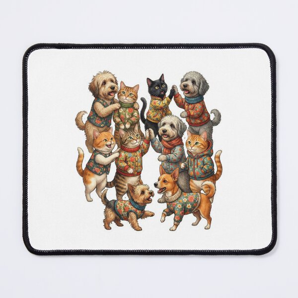Item preview, Floral Fashion Pets Sticker  Cute Dogs & Cats in Sweaters Cozy Cottagecore Animals – Dressed Up Dogs & Cats designed and sold by Gurjeetpixelart.