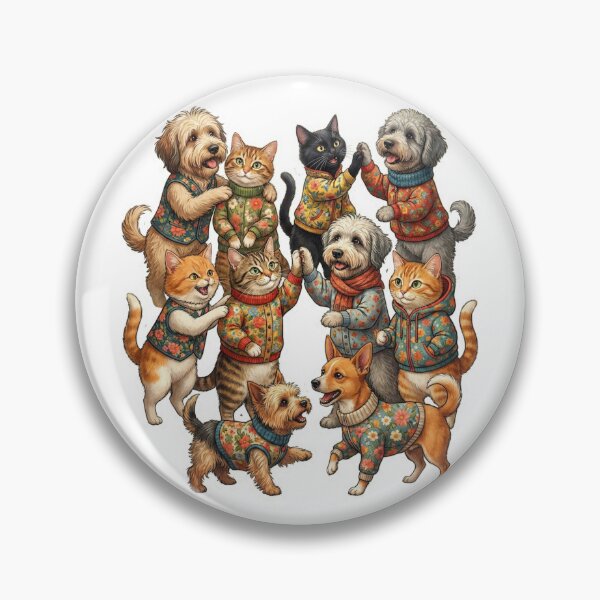 Item preview, Floral Fashion Pets Sticker  Cute Dogs & Cats in Sweaters Cozy Cottagecore Animals – Dressed Up Dogs & Cats designed and sold by Gurjeetpixelart.