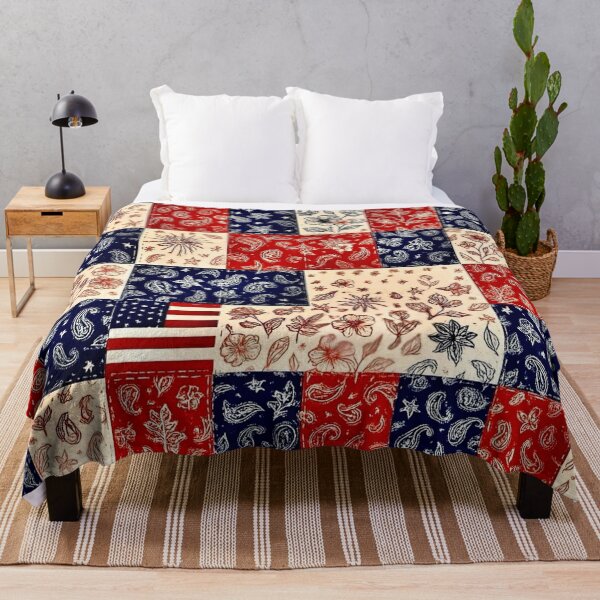 Item preview, Patchwork Floral Americana Quilt Pattern designed and sold by Myra365Art.