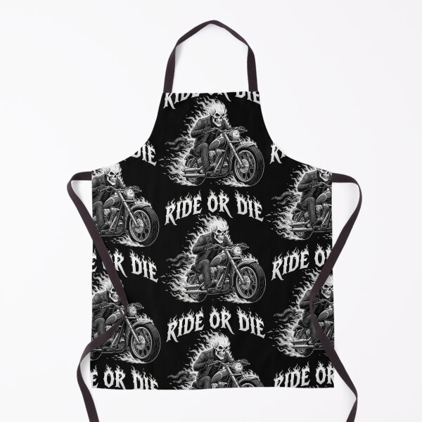 Item preview, Flaming Skull Biker Ride Or Die designed and sold by Skulls & Calaveras.