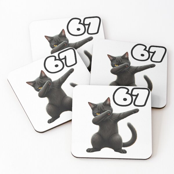 Item preview, 67 Black Cat Dabbing 6-7 Six Seven designed and sold by Pattern Unhinged.