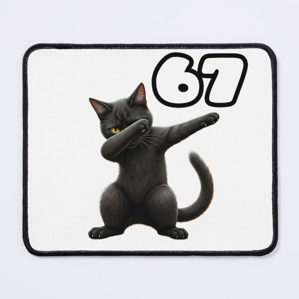 Item preview, 67 Black Cat Dabbing 6-7 Six Seven designed and sold by Pattern Unhinged.