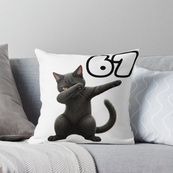 Item preview, 67 Black Cat Dabbing 6-7 Six Seven designed and sold by Pattern Unhinged.