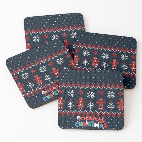 Item preview, Dark Red Blue Embroidered Christmas designed and sold by ArtisticFerns.