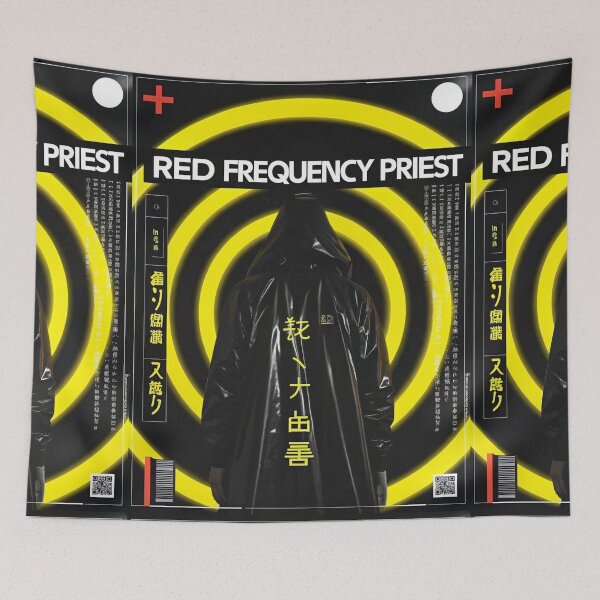 Item preview, Futuristic Japanese Poster: Red Frequency Priest designed and sold by Raw-Ink.