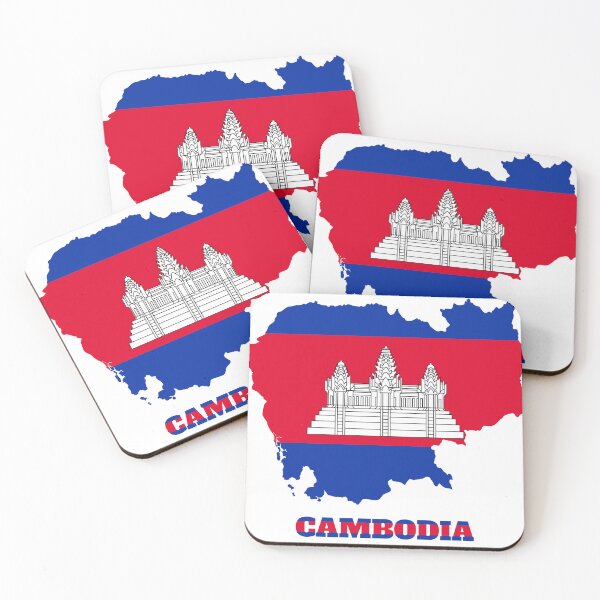 Item preview, CAMBODIA Flag map design designed and sold by BasbiArt.