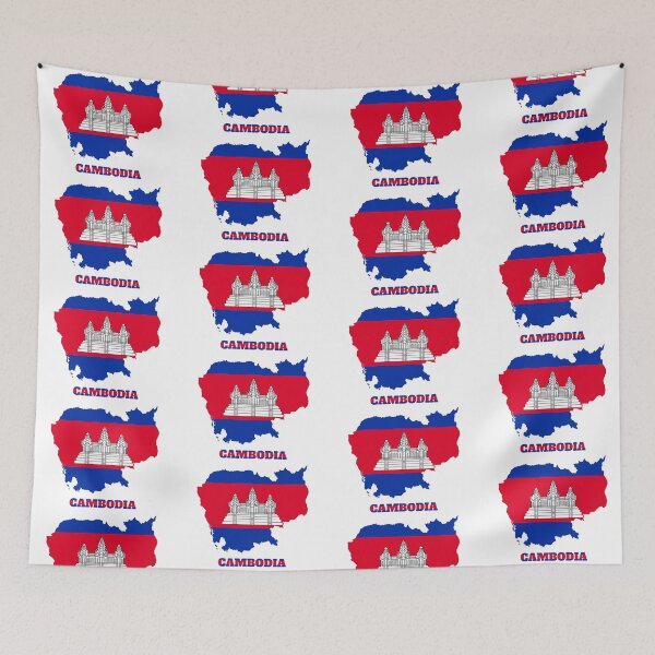 Item preview, CAMBODIA Flag map design designed and sold by BasbiArt.