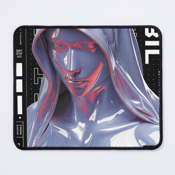 Item preview, Futuristic Japanese Poster: Synthetic Disciple of the Red Algorithm designed and sold by Raw-Ink.