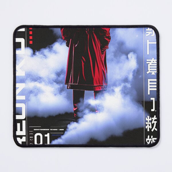 Item preview, Futuristic Japanese Poster: Red Ghost Monk in Glitchy Smoke designed and sold by Raw-Ink.