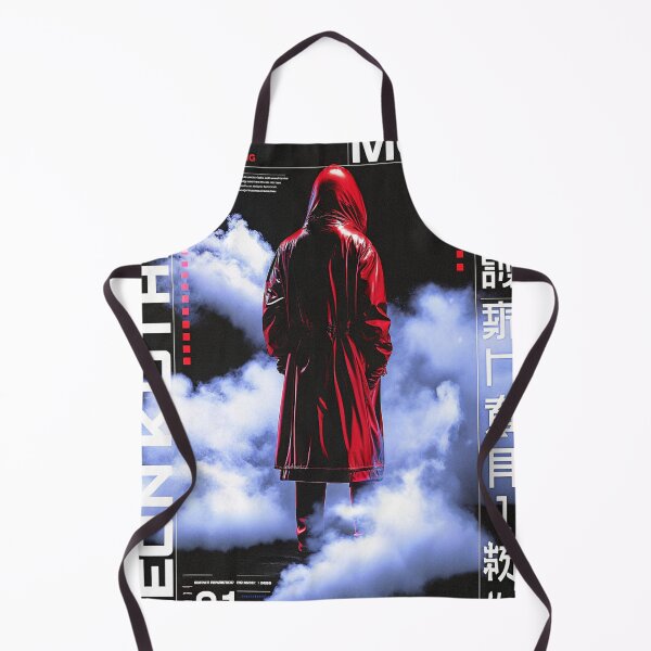 Item preview, Futuristic Japanese Poster: Red Ghost Monk in Glitchy Smoke designed and sold by Raw-Ink.