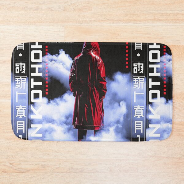 Item preview, Futuristic Japanese Poster: Red Ghost Monk in Glitchy Smoke designed and sold by Raw-Ink.