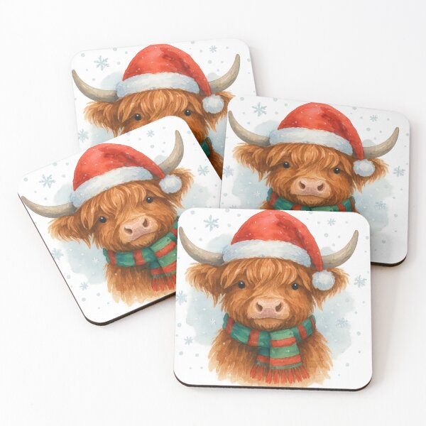 Item preview, Festive Highland Cow in Winter designed and sold by Trendy Sticker & Merch Collection - Express Yourself.