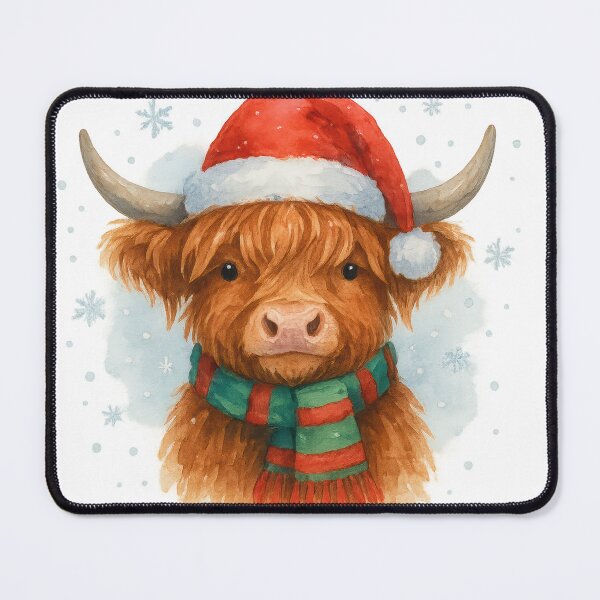 Item preview, Festive Highland Cow in Winter designed and sold by Trendy Sticker & Merch Collection - Express Yourself.