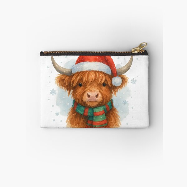 Item preview, Festive Highland Cow in Winter designed and sold by Trendy Sticker & Merch Collection - Express Yourself.