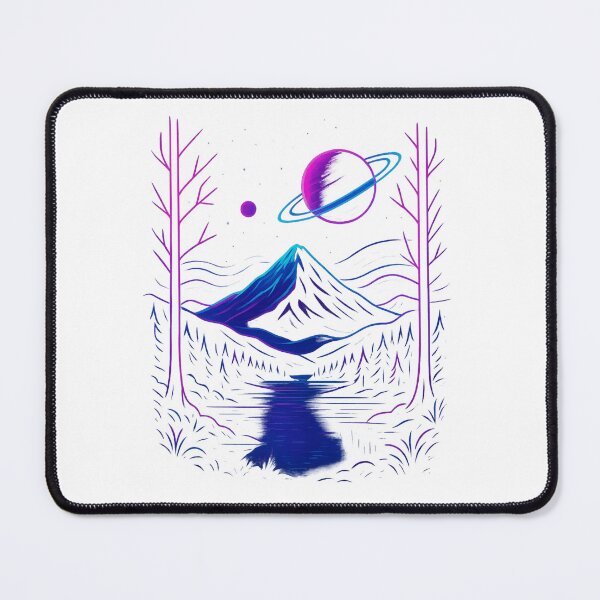 Item preview, Neo-Nature Cyberpunk Landscape – Futuristic Neon Mountain Design designed and sold by Khayallab .