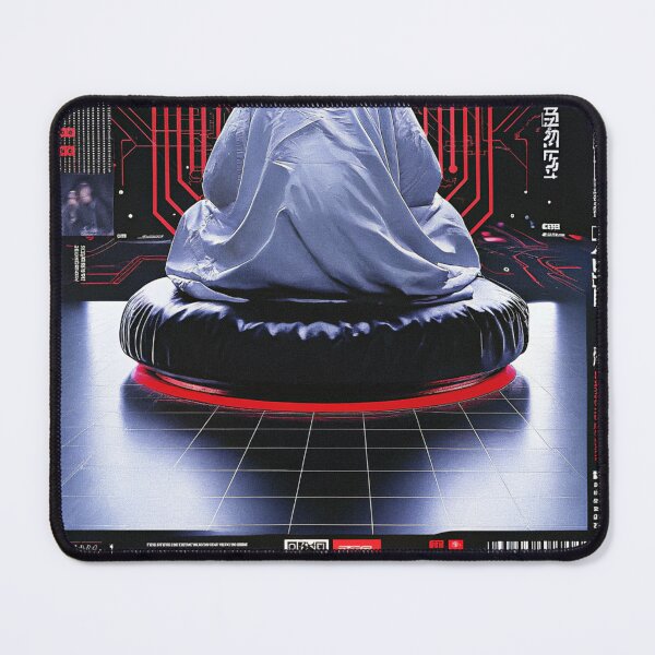 Item preview, Futuristic Japanese Poster: Synthetic Priestess Floating in Meditation designed and sold by Raw-Ink.