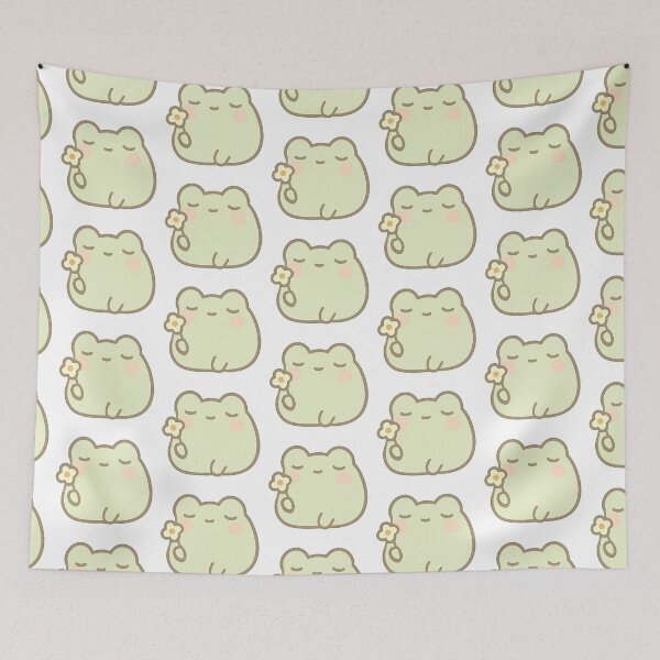 Item preview, Kawaii Mochi Flower Frog Sticker designed and sold by BluesSketchbook.