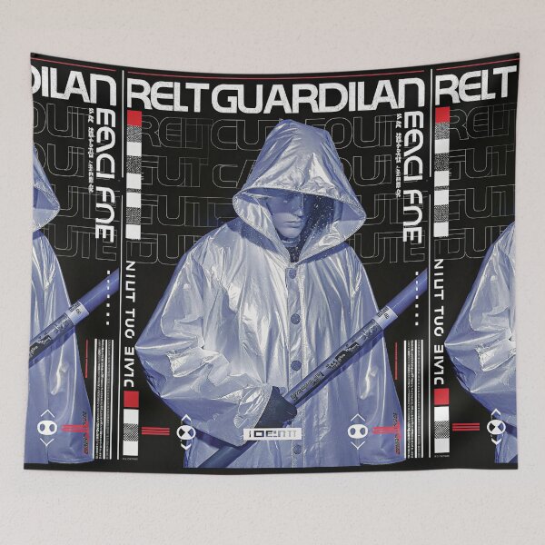 Item preview, Futuristic Japanese Poster: Synthetic Priestess Leaning on Altar designed and sold by Raw-Ink.