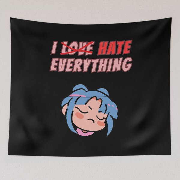 Item preview, I Hate Everything Chibi Dark Humor Shirt designed and sold by AnimalMemeHub.
