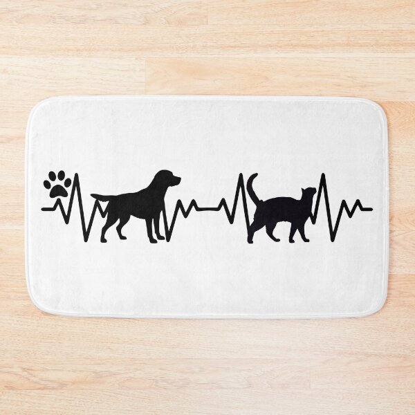 Item preview, Dog Cat Paw Heartbeat EKG Pet Lover Minimalist Silhouette - Black designed and sold by tarzbol.