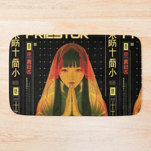 Item preview, Futuristic Japanese Poster: Synthetic Priestess Seated in Meditation designed and sold by Raw-Ink.