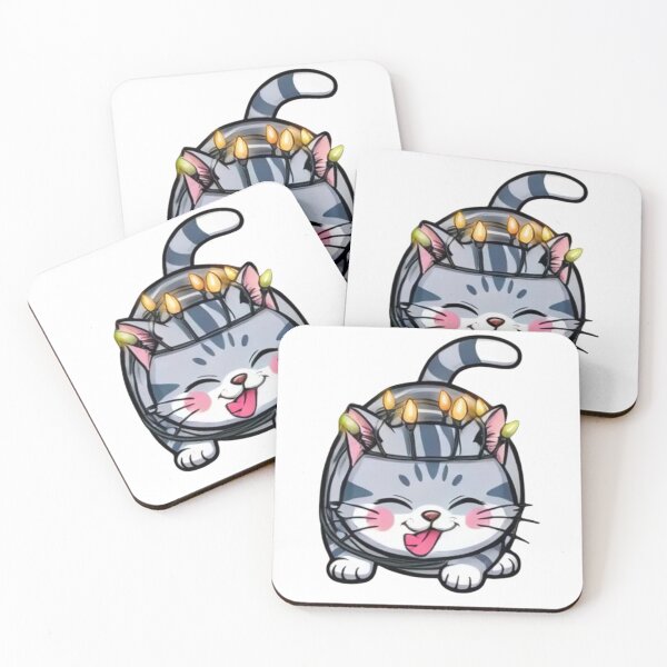 Item preview, Cute Cat in Lights the perfect gift for every cat lover! In the hush of winter evenings, where the world dims and little bulbs tremble like tiny stars. designed and sold by Creative-Sanc.