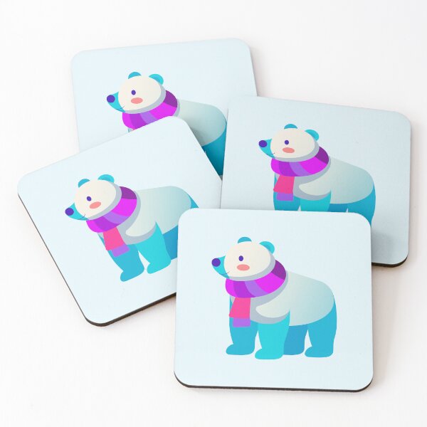 Item preview, Cute Colorful Polar Bear with Bright Winter Scarf designed and sold by Mariia Berezhna.