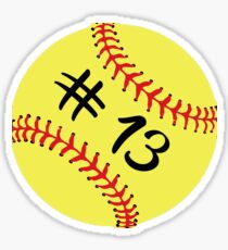 Softball Player Back No Number 13 #13 Ball Sport Sticker Gift Sticker