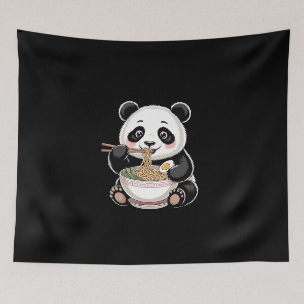 Item preview, Panda Enjoying Ramen designed and sold by jkrphoto.