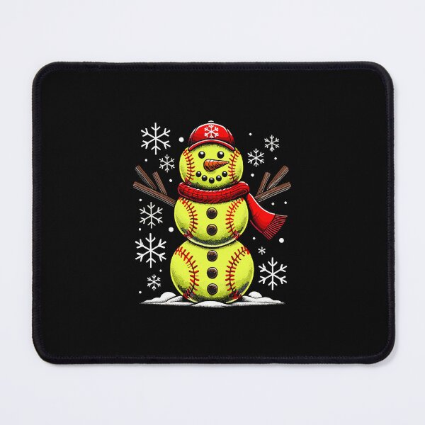 Item preview, Christmas Softball Snowman Winter Holiday Character designed and sold by clarabersetart.