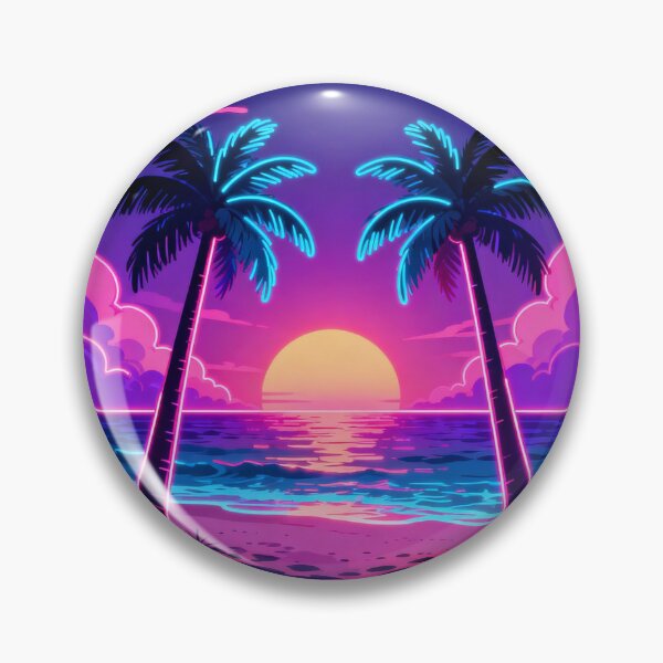 Item preview, Retro 80s Neon Tropical Ocean Sunset Paradise Design designed and sold by GetGoodFit.