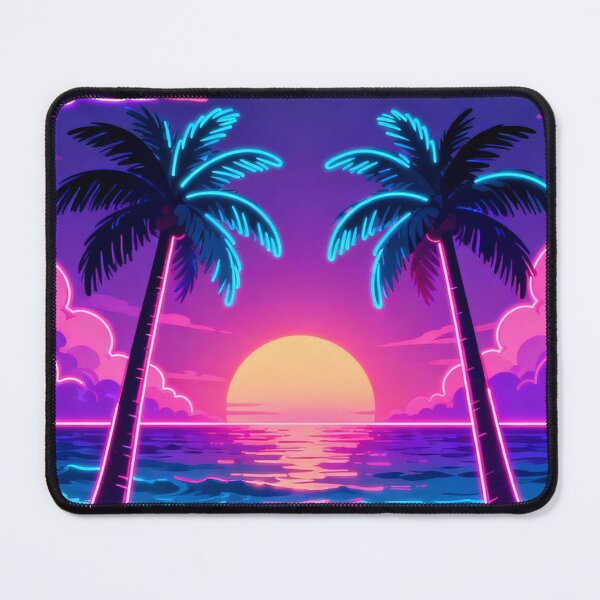 Item preview, Retro 80s Neon Tropical Ocean Sunset Paradise Design designed and sold by GetGoodFit.